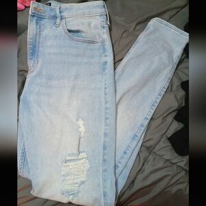 Women's Hollister Light Blue Distressed Ultra High Rise Skinny Jeans